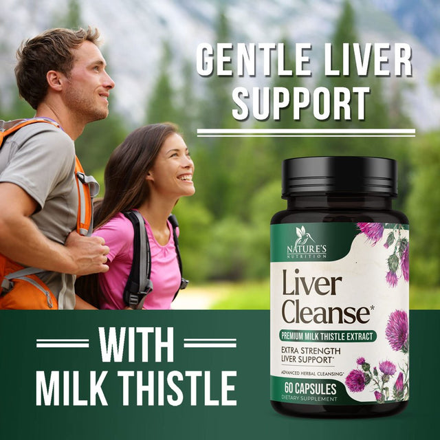 Liver Cleanse Detox & Repair Formula - Herbal Liver Support Supplement with Milk Thistle with Silymarin, Artichoke Extract, Dandelion, Beet, Chicory Root, & Turmeric for Liver Health - 60 Capsules