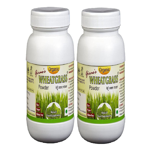 Girme'S Wheatgrass Powder 100G Bottle - (Pack of 2) | India Organic - Jaivik Bharat Certified | Natural Health Supplement | Immunity Booster, Detox | Export Quality