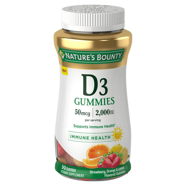 Nature'S Bounty Vitamin D3 Gummies, 50 Mcg, 2000 IU, 90 Ct