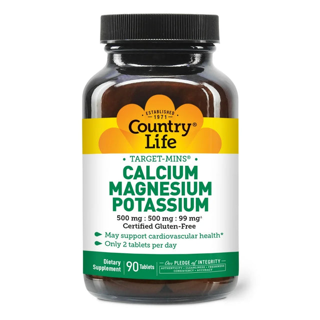 Country Life Target-Mins, Calcium Magnesium Potassium, 90 Tablet