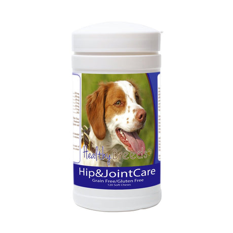 Healthy Breeds Dog Hip and Joint Care Supplement Soft Chews for Brittany, Bacon Flavor, Gluten & Grain Free, Glucosamine Chondroitin Organic Turmeric Support 120 Count