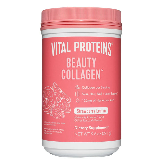 Vital Proteins Beauty Collagen, 15G Collagen, Strawberry Lemon, 9.6Oz