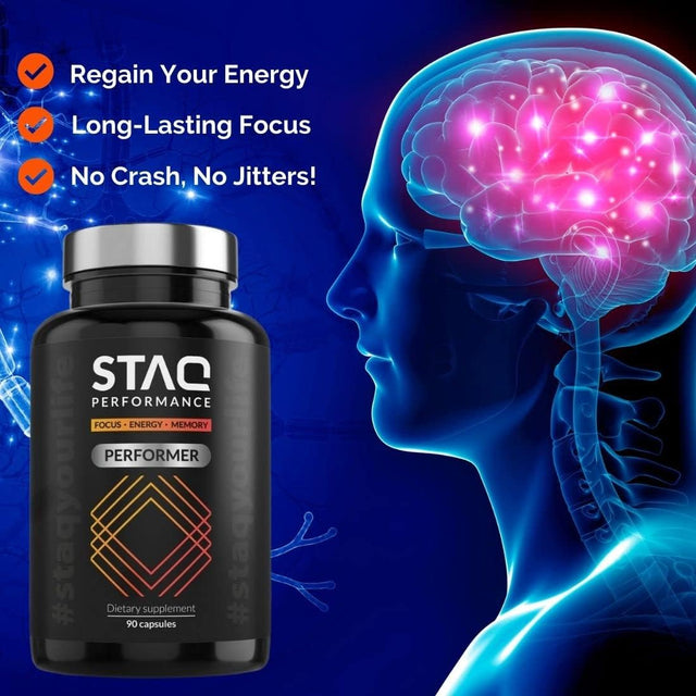 Premium Brain Supplement for Focus, Energy, Memory 90 Veg. Capsules - No Fillers & Harmful Ingredients Peak Performance - Recommended by Professionals, Students, Doctors & Active 60+