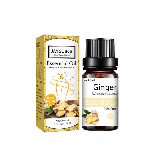 Kokovifyves 10Ml Organic Ginger Oil, Natural Ginger Oil Belly Drainage Ginger Oil, Body Massage Organic Ginger Essential Oil for Swelling and Pain Relief