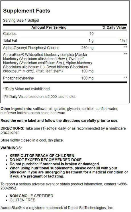 Life Extension Cognitex Alpha GPC – Alpha-Glyceryl Phosphoryl Choline, Phosphatidylserine, Blueberry Extract – a Strong Foundation for Cognitive Health – Non-Gmo, Gluten-Free – 30 Softgels