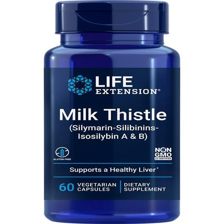 Life Extension Advanced Milk Thistle - Delivers Full-Spectrum Milk Thistle Benefits for Liver Health - Gluten-Free, Non-Gmo - 60 Vegetarian Capsules (2-Month Supply)