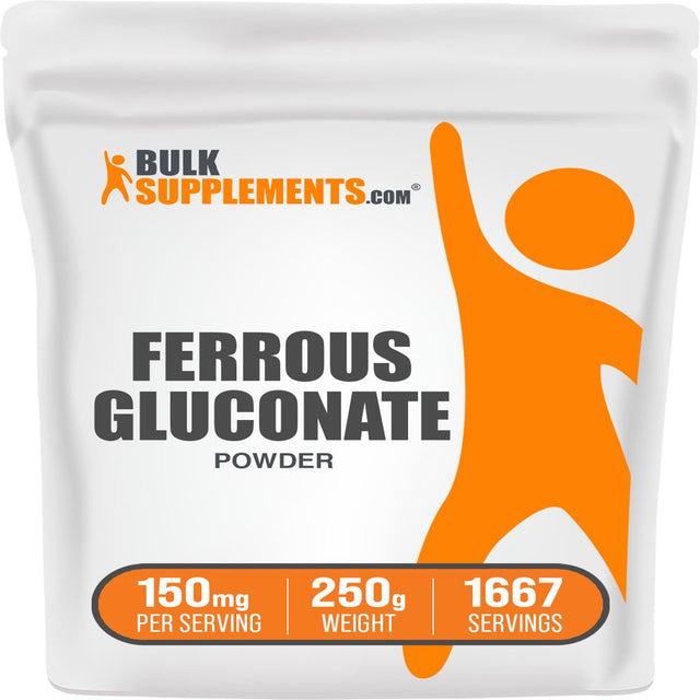 Bulksupplements.Com Ferrous Gluconate Supplement (250 Grams - 8.8 Oz - 1667 Servings)