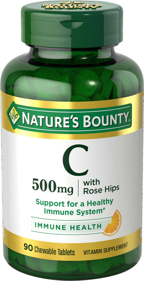 Nature'S Bounty Vitamin C Chewable Tablets with Rose Hips, 500 Mg, 90 Ct