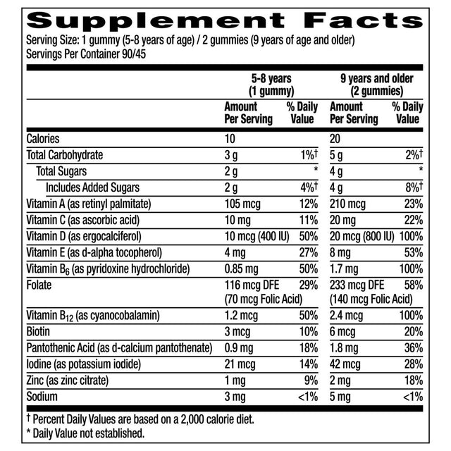 Centrum Kids' Organic Multigummies, Kids Multivitamin Gummies, Organic Multivitamin for Immune Support, Muscle Function, and Brain Health - 90 Count