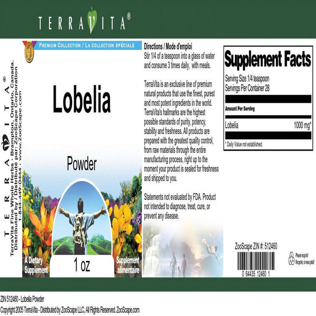 Terravita Lobelia Powder, (1 Oz, 1-Pack, Zin: 512460)