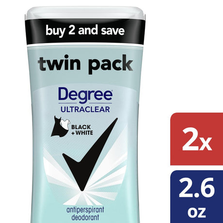 Degree Ultra Clear Long Lasting Women'S Antiperspirant Deodorant Stick Twin Pack, Fresh, 2.6 Oz