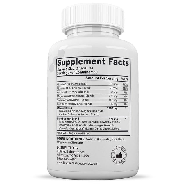 (3 Pack) Justified Laboratories Rapid Results ACV MAX Pills 1675Mg Stronger than Gummies Advanced Keto Support 180 Capsules