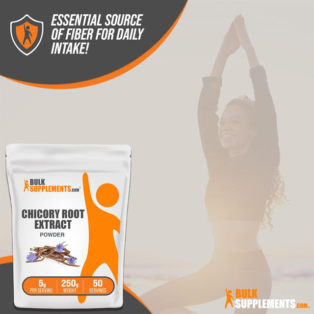 Bulksupplements.Com Chicory Extract Powder - Chicory Root Supplement, Fiber Supplement, Chicory Root Powder - Chicory Root Coffee Alternative, Gluten Free, 5G per Serving, 250G (8.8 Oz)