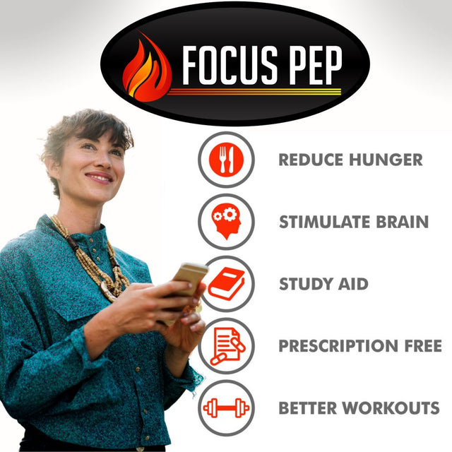 Focus Pep 2 Pack- over the Counter Stimulants to Speed up Naturally: Study Alternative and Best Legal Energy Supplements for Nootropic Brain Boosting 120 Pills