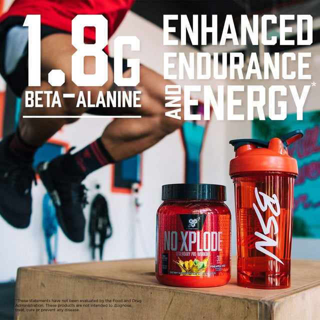 BSN N.O.-XPLODE Pre Workout Supplement with Creatine, Beta-Alanine, and Energy, Flavor: Fruit Punch, 60 Servings