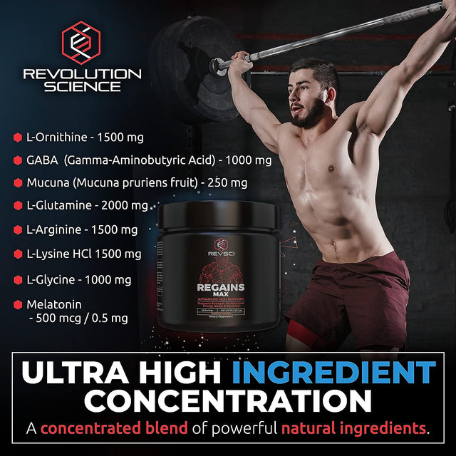 HGH Supplements for Men & Women - Regains MAX Natural Anabolic Muscle Builder for Men, Muscle Growth Building & Human Growth Hormone for Men, Muscle Recovery Post Workout Supplement, Powder - Mango