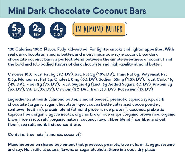 Zing Bars 100 Calorie, Moist and Delicious, Dark Chocolate Coconut, (18 Snack Size Bars)