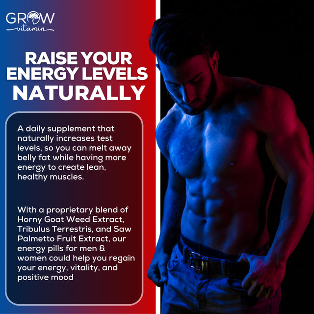 Prime Labs / Grow Vitamin - Original Men'S Test Booster - Natural Stamina, Endurance and Strength Booster - Non-Gmo, Made in the USA, 100% Natural Ingredients - 90 Capsules