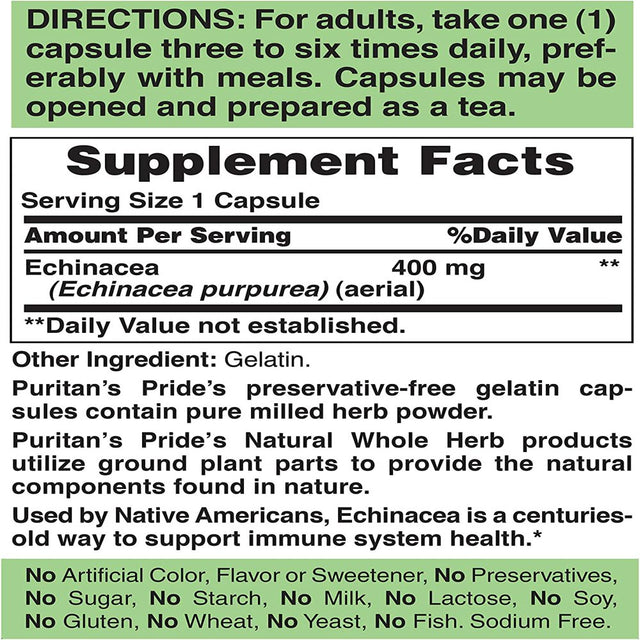 Puritan'S Pride Echinacea 400 Mg-100 Capsules