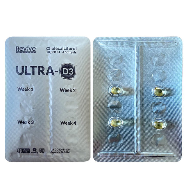 New Road Health Supply - Ultra- D3, Vitamin D 50000 IU Weekly Vitamin D Softgel for Bones, Teeth, and Immune Support, Gluten Free, 4 Count