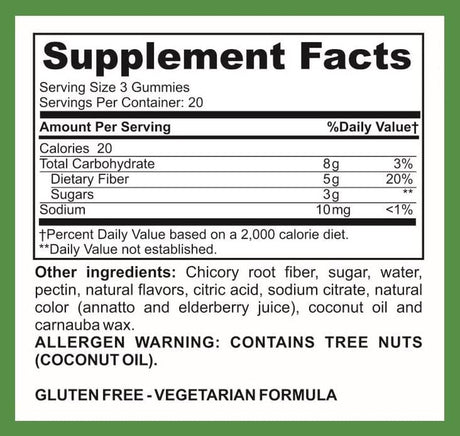 Lifesource Vitamins Ultra Fiber -60 Gummies - Vegetarian - Gluten Free - Highly Absorbable