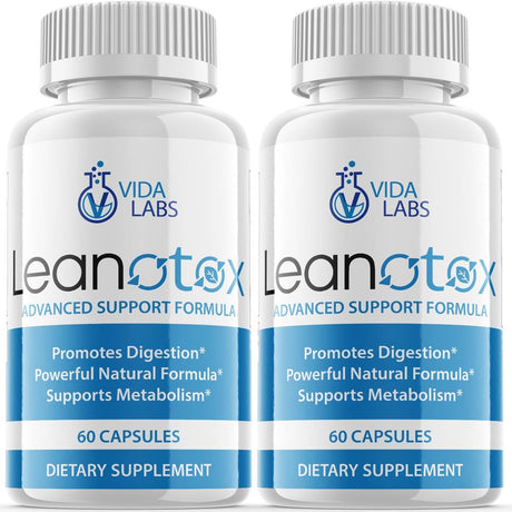 (2 Pack) Vida Labs Leanotox - Keto Weight Loss Formula - Energy & Focus Boosting Dietary Supplements for Weight Management & Metabolism - Advanced Fat Burn Raspberry Ketones Pills - 120 Capsules