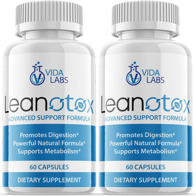 (2 Pack) Vida Labs Leanotox - Keto Weight Loss Formula - Energy & Focus Boosting Dietary Supplements for Weight Management & Metabolism - Advanced Fat Burn Raspberry Ketones Pills - 120 Capsules