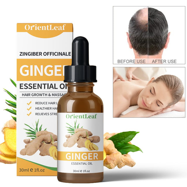 Orientleaf Ginger Massage Oil for Lymphatic Drainage, Belly Drainage Ginger Essential Oil, Natural Therapy anti Aging Relaxing Weight Loss Oil, Perfect Christmas Gift Kit for Women, 1 Fl.Oz