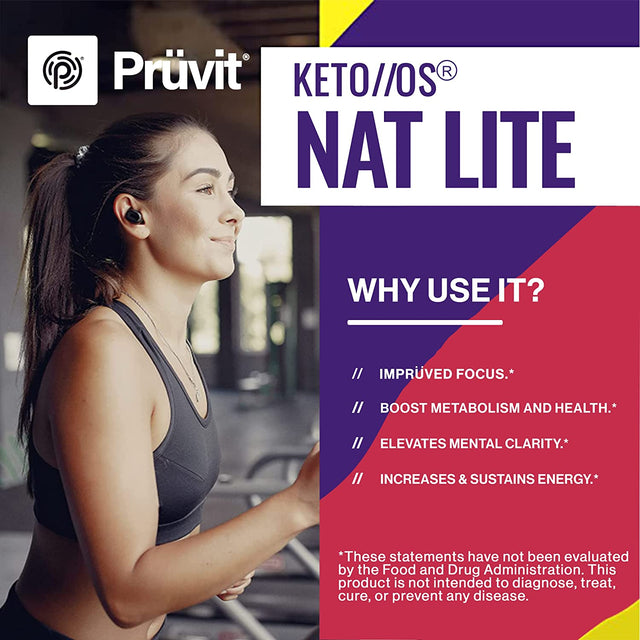 Pruvit Keto//Os® NAT Lite Supplement for Improving Brain Function, Digestion and Boosting Metabolism 5.9 OZ - 20 Count