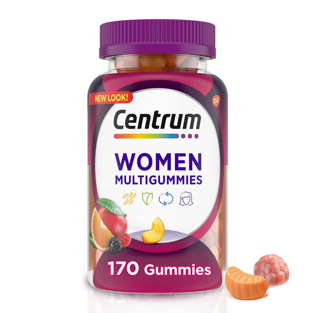 Centrum Multigummies Women'S Gummy Vitamins, Multivitamin Supplement, Assorted Fruit, 170 Count