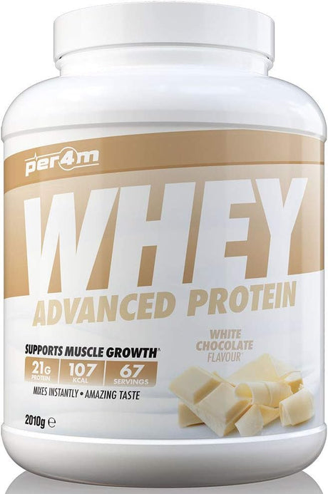 Protein Whey Powder | 67 Servings of High Protein Shake with Amino Acids | for Optimal Nutrition When Training | Low Sugar Gym Supplements (White Chocolate, 2010G)