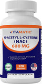 Vitamatic NAC N Acetyl L-Cysteine 600 Mg 120 Veg Capsules