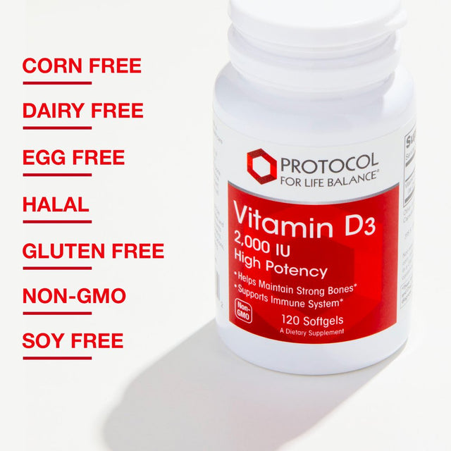 Protocol for Life Balance Vitamin D3 2,000 IU - 120 Softgels