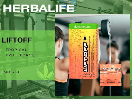 Herbalife LIFTOFF Energy Tablets - Tropical Fruit Force, Naturally Flavored, Instant Energy Drink Tablets for Natural Boost of Energy, Clears Minds, On-The-Go, 60 Tablets (Pack of 1)