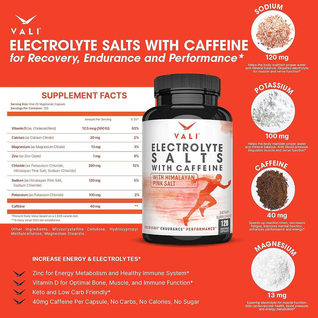 VALI Electrolyte Salts Electrolyte Salts with Caffeine Bundle - Rapid Oral Rehydration for Hydration Nutrition & Fluid Recovery, Original and Caffeinated Electrolyte Salts Bundle