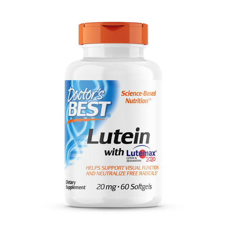 Doctor'S Best Lutein Featuring Lutemax, Non-Gmo, Gluten Free, Soy Free, Eye Health, 20 Mg, 60 Softgels