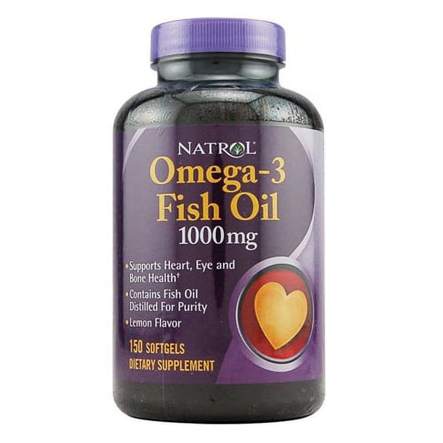 Natrol Omega-3 Fish Oil 1000 Mg Softgels, Lemon Flavor - 150 Ea