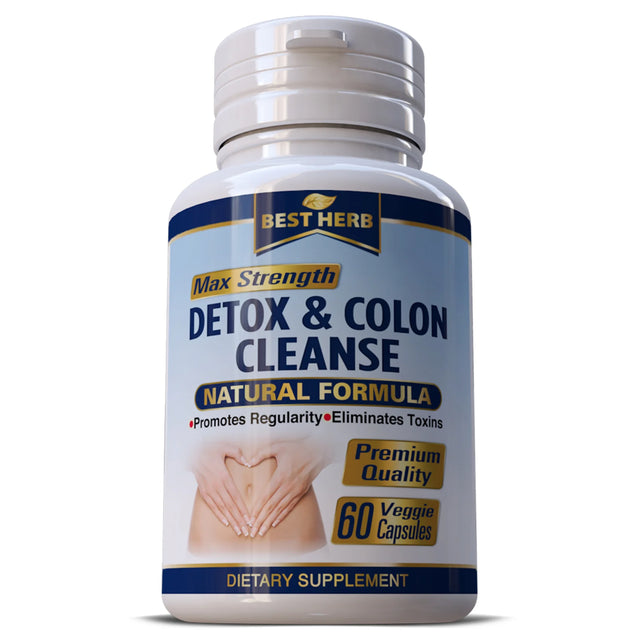 Colon Detox plus Cleanse MAX Strength - Helps Digestive Health Weight Loss - 60 Pills