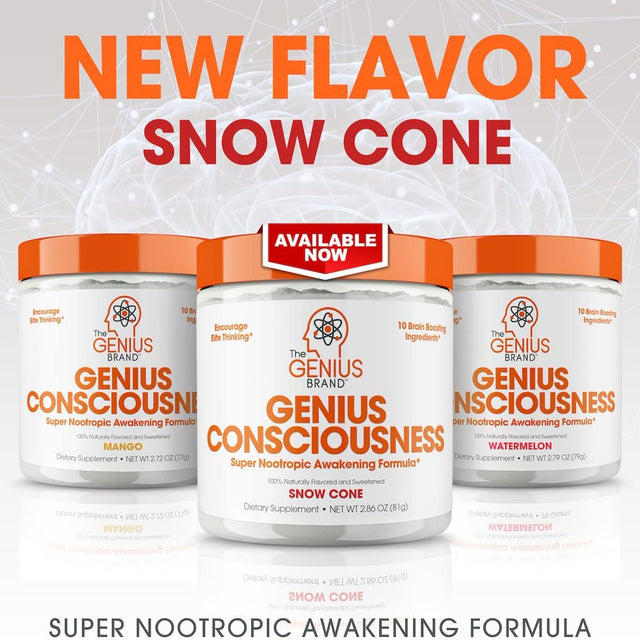 Genius Consciousness, Super Nootropic Brain Supplement Powder, Boost Focus, Cognitive Function, Concentration & Memory (Mango), the Genius Brand