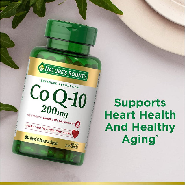 Nature’S Bounty Coq10 200 Mg Softgels, Heart Health & Cellular Energy Support, Twin Pack, 160 Rapid Release Softgels