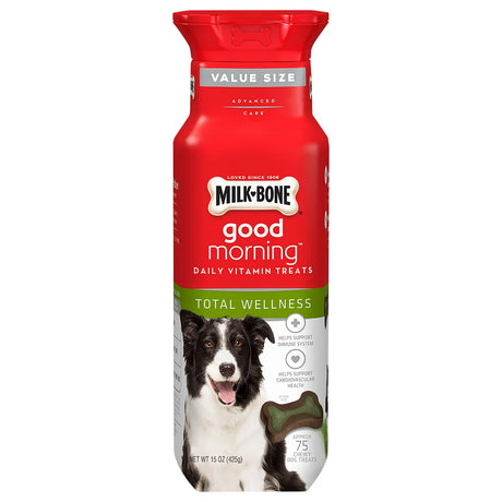 Milk-Bone Good Morning Daily Vitamin Dog Treats, Total Wellness, 15 Ounces