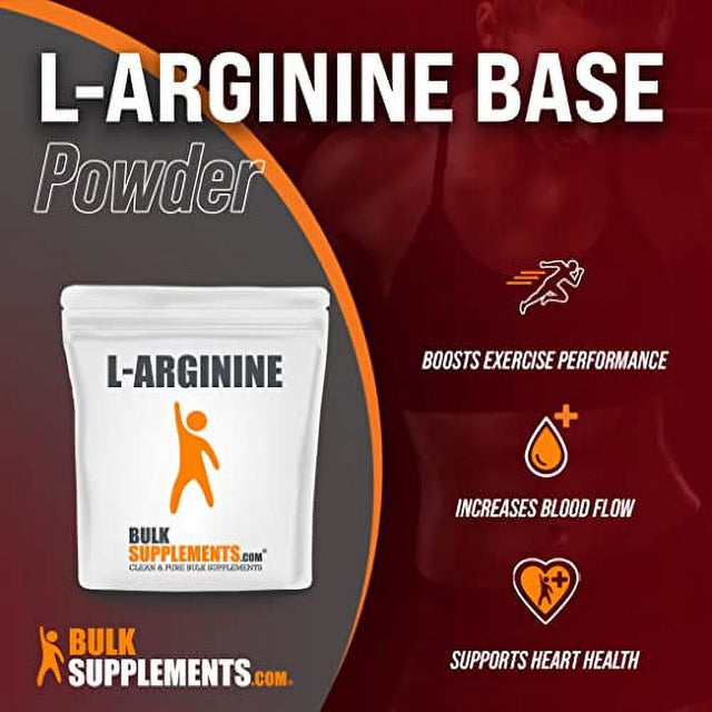 Bulksupplements.Com L-Arginine Base Powder - Arginine Supplement - L Arginine Powder - Nitric Oxide Supplement - L Arginine 1000Mg - L-Arginine Nutritional Supplement (500 Grams - 1.1 Lbs)