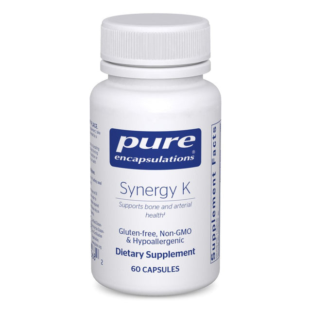 Pure Encapsulations Synergy K | Supplement with Vitamin K1, K2, and D3 to Support Bones, Blood Vessels, Vascular Elasticity, and Calcium Utilization* | 60 Capsules