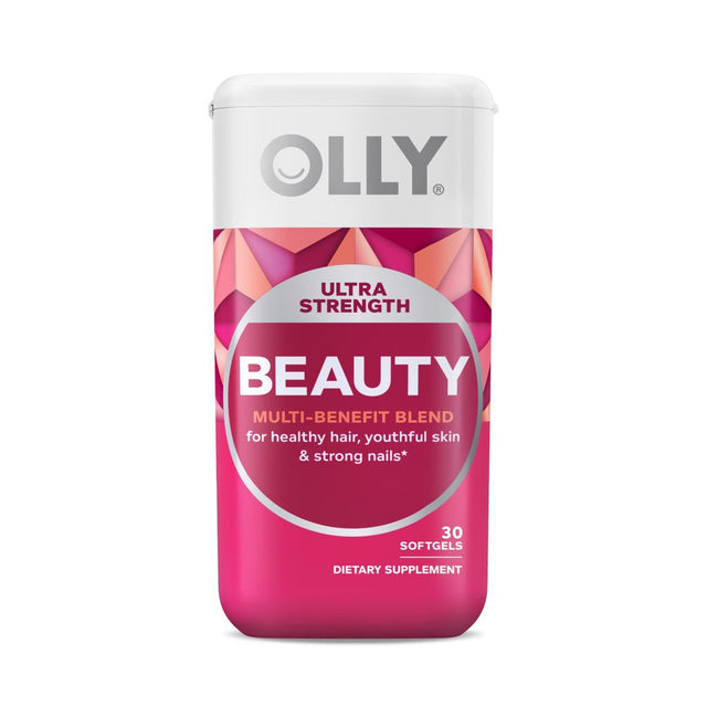 OLLY Ultra Strength Beauty Softgels, Healthy Hair, Skin and Nails, Supplement, 30Ct