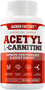 Jacked Factory Acetyl L Carnitine 750Mg Supplement - Extra Strength L-Carnitine (ALCAR) for Energy, Body Recomposition, Memory & More - 120 Count