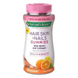 Natures Bounty Hair, Skin and Nail Health with Biotin and Collagen Supplement Gummies Tropical Citrus Flavored, 80 Ea