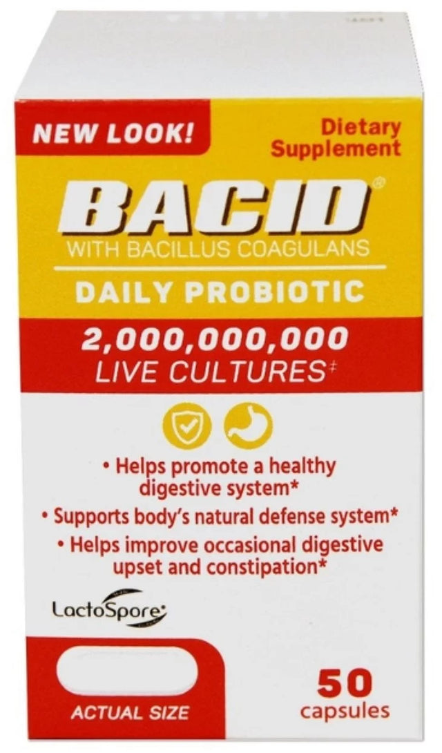 Bacid Daily Probiotic Dietary Supplement for Digestive Health, - (Pack of 3)