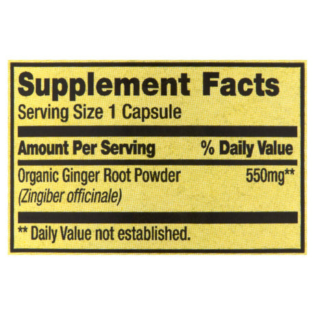 Spring Valley Ginger Root Digestive Health Dietary Supplement Capsules, 550 Mg, 100 Count