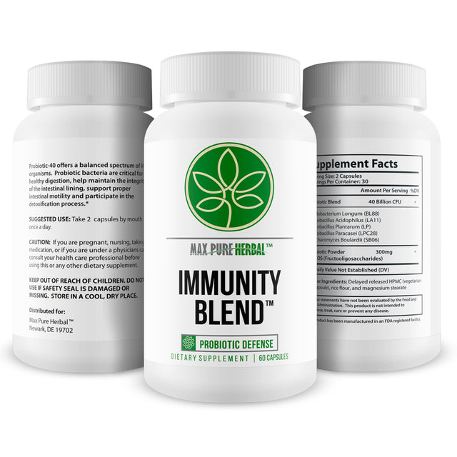 Immunity Blend Probiotic Defense - Supports Healthy Immune Response, Gut Health, Digestive Health to Help Your Body Naturally Fight Infections and Common Colds - 30 Servings