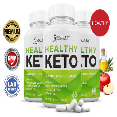 (3 Pack) Healthy Keto ACV Pills 1275Mg Dietary Supplement 180 Capsules